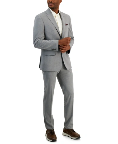 Ben Sherman Men's Slim-fit Solid Suit In Grey,white