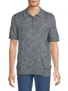 Ben Sherman Men's Spaced Dyed Sweater Polo In Navy Blazer