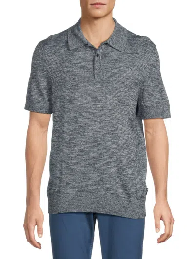 Ben Sherman Men's Spaced Dyed Sweater Polo In Navy Blazer