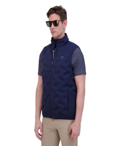 Ben Sherman Men's Sport 4way Stretch Seamless Quilt Vest In Blue
