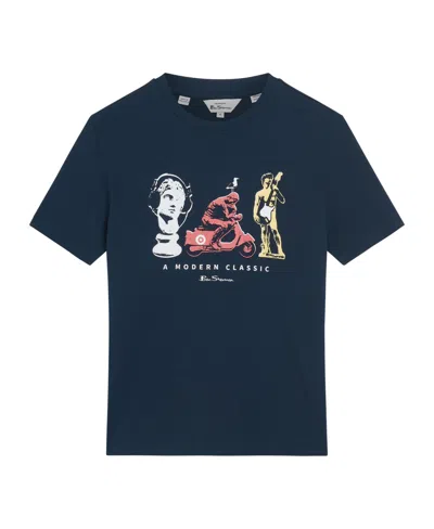 Ben Sherman Men's Statue Short Sleeve T-shirt In Blue