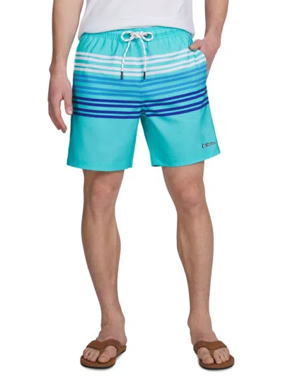 Ben Sherman Men's Stripe Swim Shorts In Blue