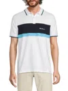 Ben Sherman Men's Striped Logo Polo In Bright White