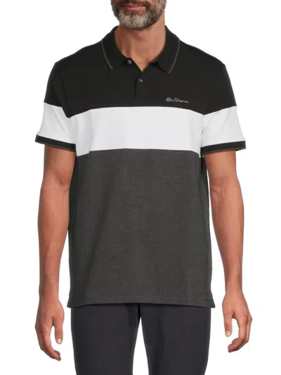 Ben Sherman Men's Striped Tipped Polo In Dark Forest