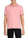 Ben Sherman Men's Tipped Short Sleeve Polo In Light Pink