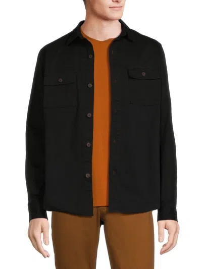 Ben Sherman Men's Twill Shirt Jacket In Black
