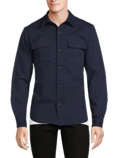 Ben Sherman Men's Twill Shirt Jacket In Navy Blaze