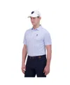Ben Sherman Men's Ultra Soft Optic Geo Print Tech Terry Sports Fit Polo Shirt In Placid Blue