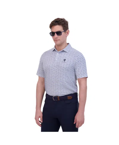 Ben Sherman Men's Ultra Soft Shades Print Tech Terry Sports Fit Polo Shirt In Light Blue