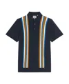 Ben Sherman Vertical Stripe Organic Cotton Polo Sweater In Blue