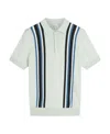 Ben Sherman Vertical Stripe Organic Cotton Polo Sweater In Green