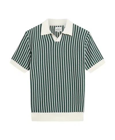 Ben Sherman Men's Vertical Wave Short Sleeve Polo Shirt In Snow White