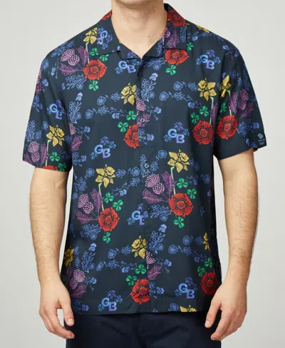 Ben Sherman Mens Team Gb Floral Shirt In Dark Navy