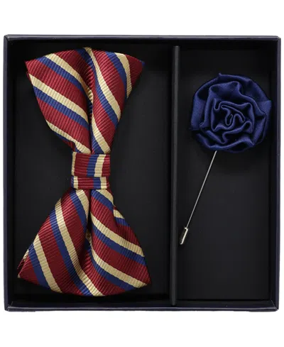 Ben Sherman Men'sâ 2-piece Bow Tie And Lapel Pin Box Set In Burgundy