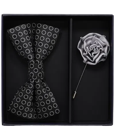 Ben Sherman Men'sâ 2-piece Bow Tie And Lapel Pin Box Set In Black Light Gray