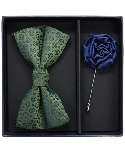 Ben Sherman Men'sâ 2-piece Bow Tie And Lapel Pin Box Set In Hunter Green Navy