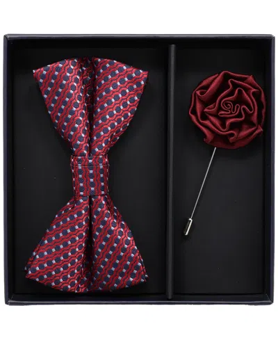 Ben Sherman Men'sâ 2-piece Bow Tie And Lapel Pin Box Set In Navy Red