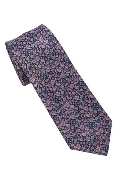 Ben Sherman Micro Floral Slim Tie In Brown