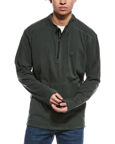 Ben Sherman Microfleece 1/4-zip Pullover In Green