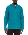 Ben Sherman Microfleece Quarter Zip Golf Sweatshirt In Blue
