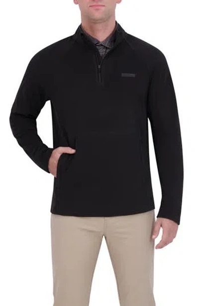 Ben Sherman Microfleece Quarter Zip Golf Sweatshirt In Black