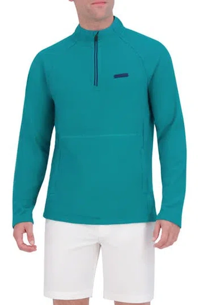 Ben Sherman Microfleece Quarter Zip Golf Sweatshirt In Teal