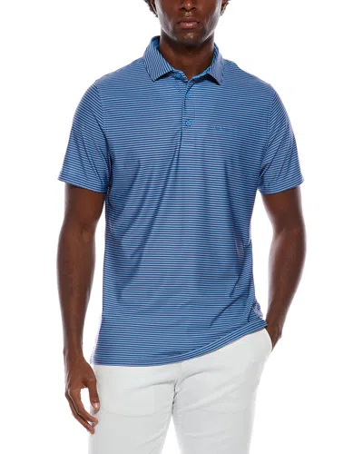 Ben Sherman Mini Stripes Tech Jersey Sports Fit Polo Shirt In Blue