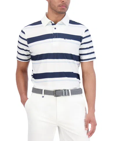 Ben Sherman Mixed Mod Stripes Tech Jersey Sports Fit Polo In Blue