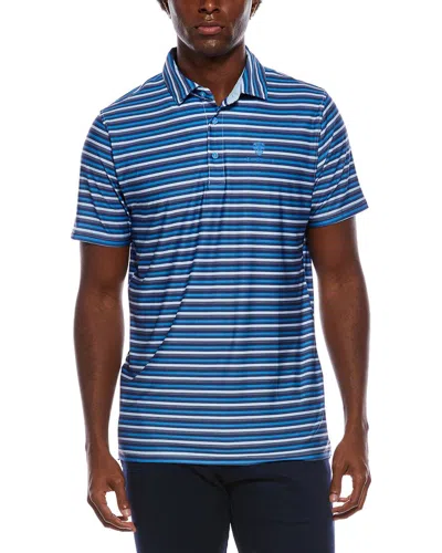 Ben Sherman Multi Stripe Tech Jersey Sports Fit Polo Shirt In Blue