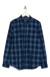 Ben Sherman Ombré Check Corduroy Flannel Button-up Shirt In Navy Blazer