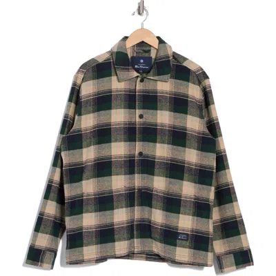 Ben Sherman Ombré Check Shacket In Green