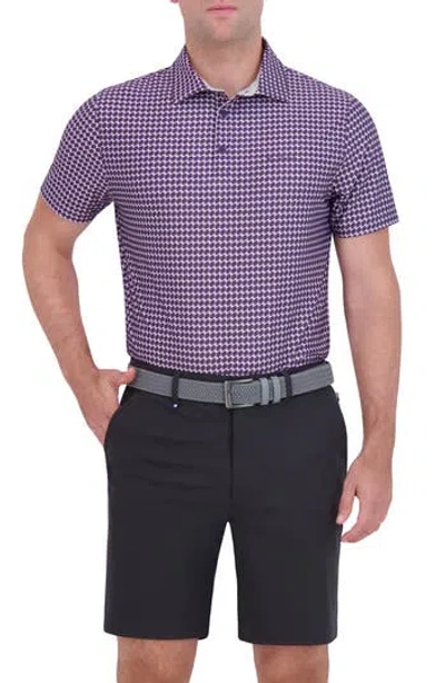 Ben Sherman Optic Geo Tech Jersey Golf Polo In Purple