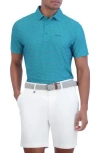 Ben Sherman Optic Geo Tech Jersey Golf Polo In Teal