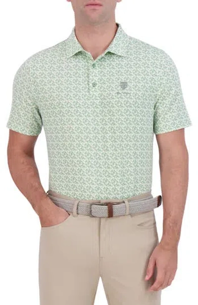Ben Sherman Optic Geometric Tech Terry Golf Polo In Green