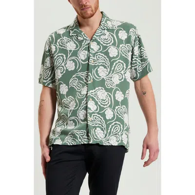 Ben Sherman Paisley Swirl Print Camp Shirt In Pale Khaki