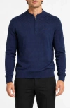 Ben Sherman Performance Quarter Zip Pullover In Blue