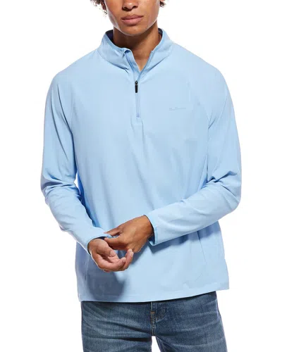 Ben Sherman Pique 1/4-zip Pullover In Blue