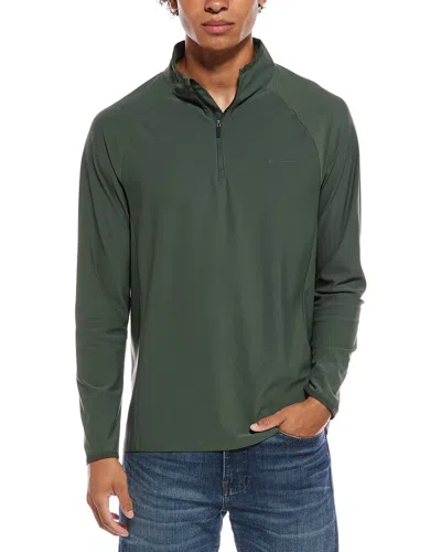 Ben Sherman Pique 1/4-zip Pullover In Green