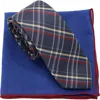 Ben Sherman Plaid Tie & Pocket Square Box Set In Blue
