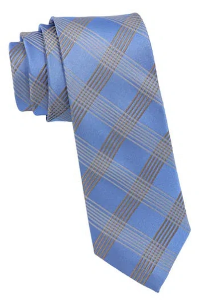 Ben Sherman Plaid Tie In Light Blue