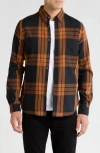 Ben Sherman Plaid Twill Long Sleeve Button-up Shirt In Clay
