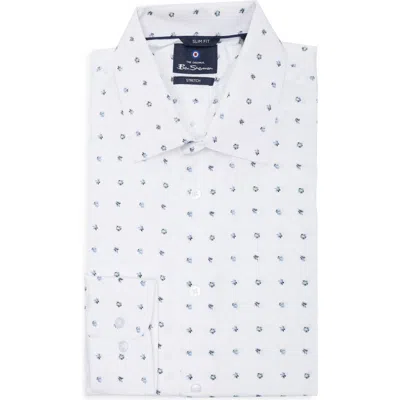Ben Sherman Print Button-up Shirt In White