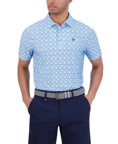 Ben Sherman Psychedelic Helmet Tech Jersey Sports Fit Polo In Blue