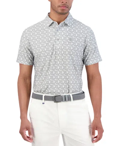 Ben Sherman Psychedelic Helmet Tech Jersey Sports Fit Polo In Light Grey