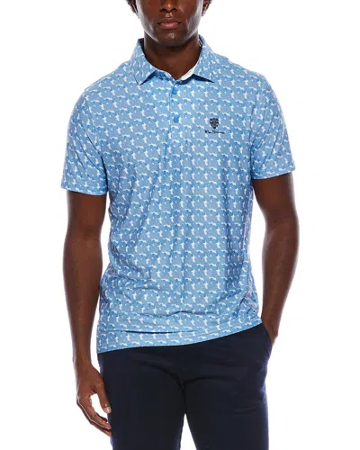 Ben Sherman Psychedelic Hemlet Tech Jersey Sports Fit Polo Shirt In Blue
