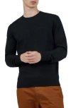Ben Sherman Men's Merino Crew Sweater In Black