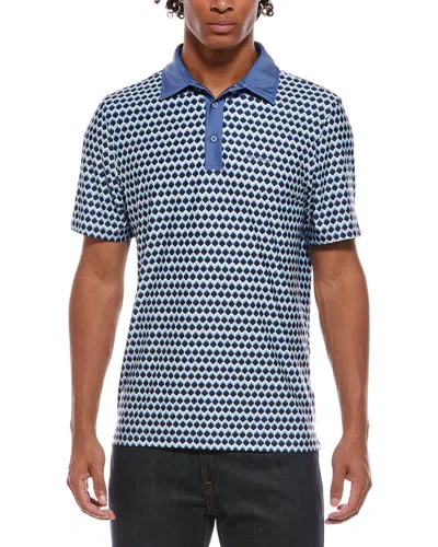 Ben Sherman Retro Geo Tech Jersey Sports Fit Polo Shirt In Blue