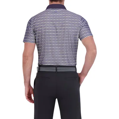 Ben Sherman Retro Geo Tech Jersey Sports Polo In Purple