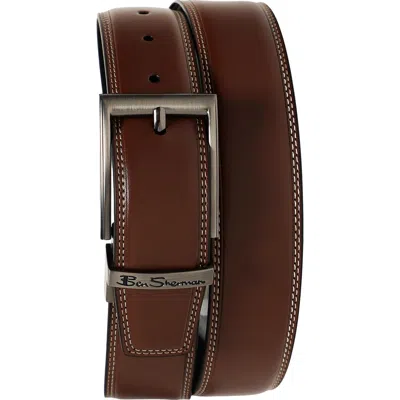 Ben Sherman Reversible Leather Belt In Brown To Black