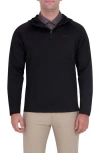 Ben Sherman Scuba Knit Quarter Zip Hoodie In Black